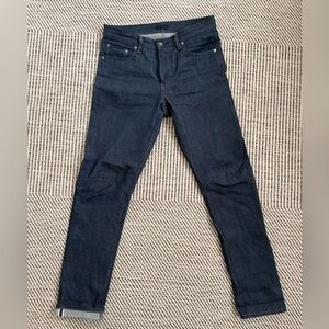 Men’s Uniqlo Stretch Selvedge Slim Jeans - Navy